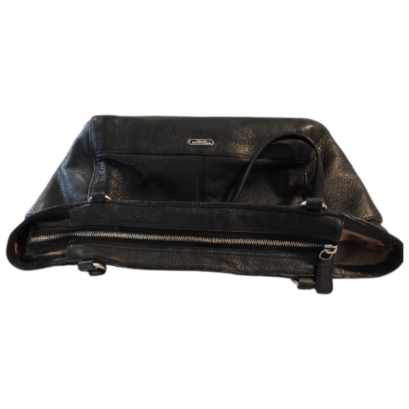 Coach Park Carrie Black  Pebbled Leather Tote Hand Bag Shoulder Bag# F29898 - Picture 5 of 16